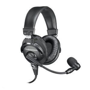 Audio-Technica BPHS1 Broadcast Stereo Headset - Front With Windscreen