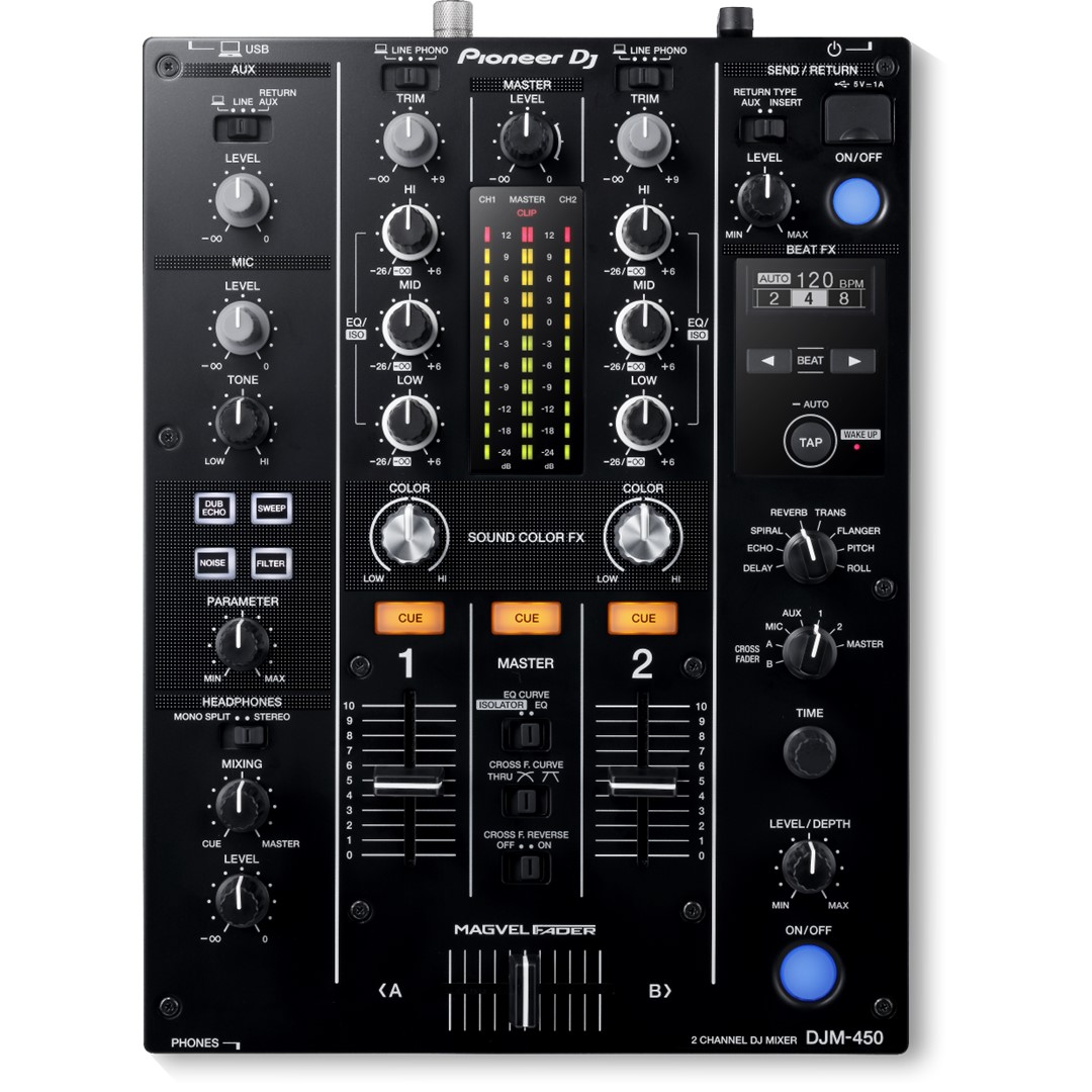 DJM-450 2-channel DJ Mixer with Beat FX- Top