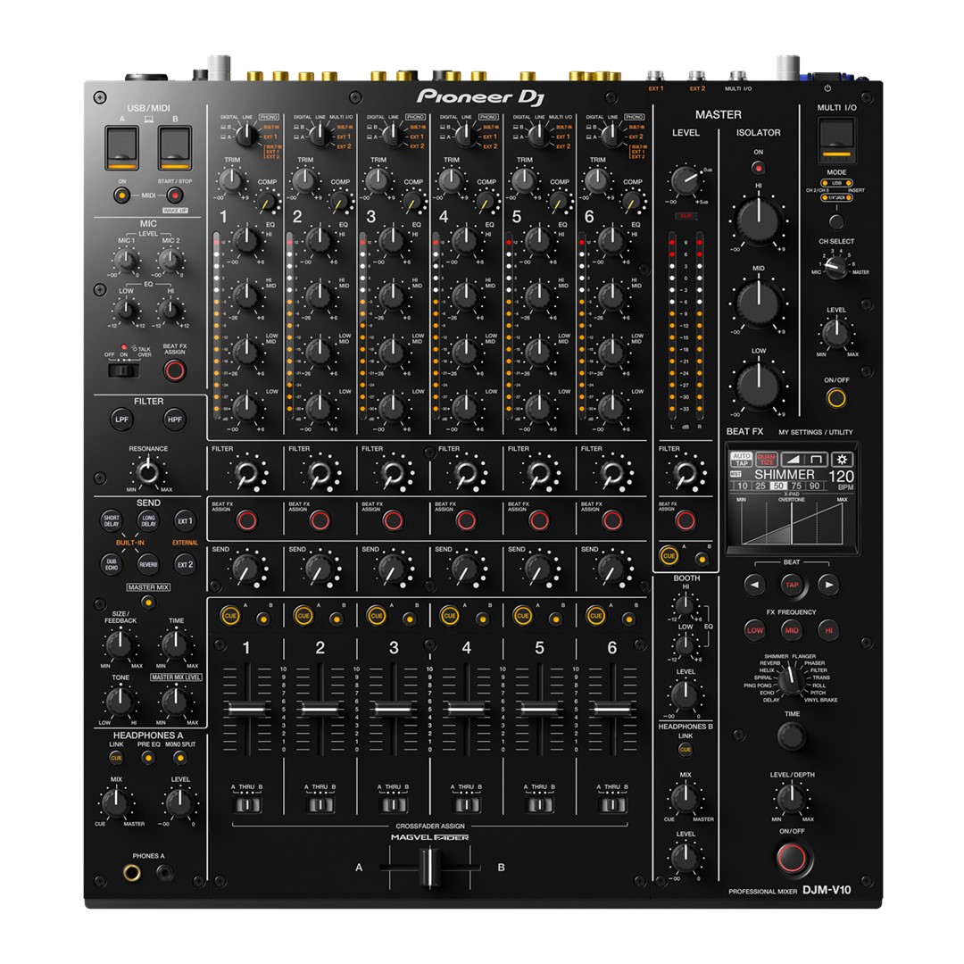 DJM-V10 Creative Style 6-channel Professional DJ Mixer- Top