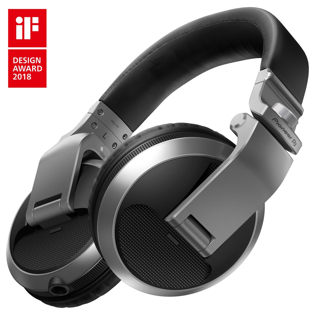 HDJ-X5 Over-Ear DJ Headphones in Silver- Front Right