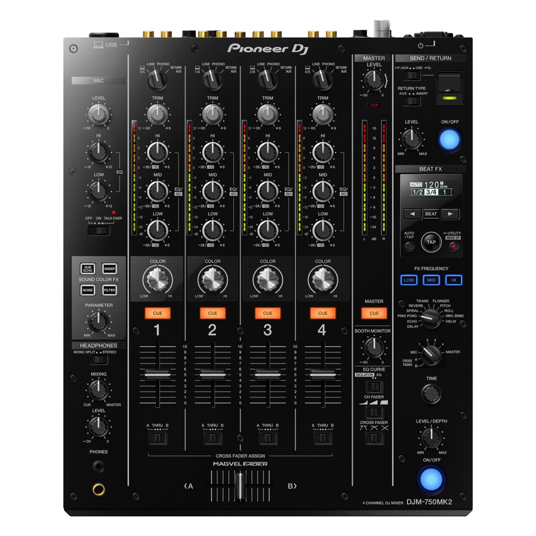 Pioneer DJ DJM-750MK2 4-channel Performance DJ Mixer- Top Front