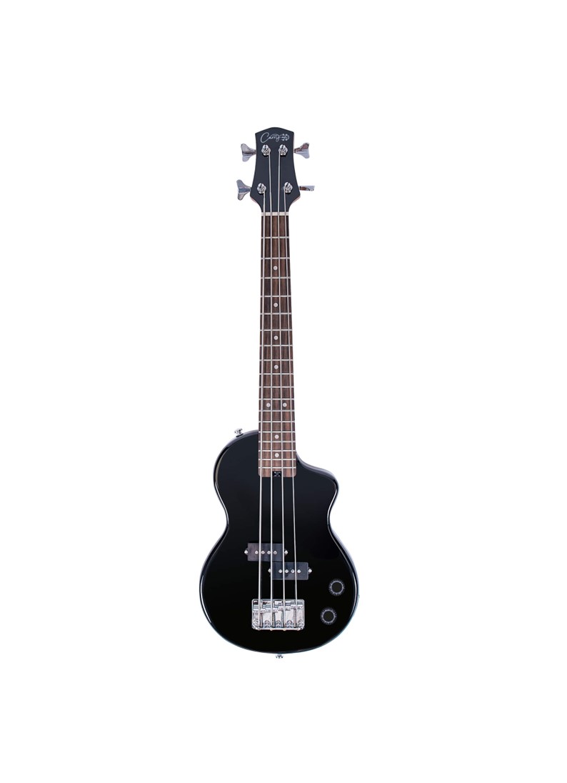Carry-On ST-BASS Mini Bass Guitar Jet Black- Front View