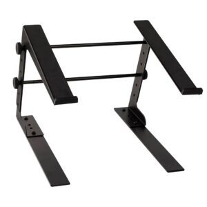 JS-LPT100 Single-Tier LaptopDJ Stand-Top Front Left -Legs