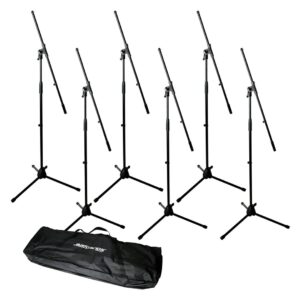 JS-MCFB6PK 6 Tripod Stand In Bag (PACK)-Mic Stands