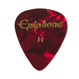 APRE12-74H Red Pearloid Heavy Picks 12 Pack- Front