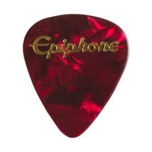 APRE12-74T Red Pearloid Thin Picks 12 Pack- Front