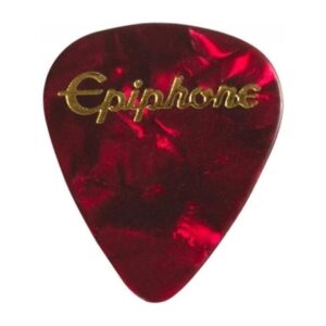 APRE12-74M Red Pearloid Medium Picks 12 Pack- Front