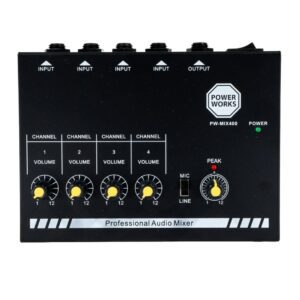 PW-MIX400 4-channel Mini Audio Mixer-Top