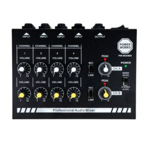 PW-MIX800 8-Channel Mini Audio Mixer-Top