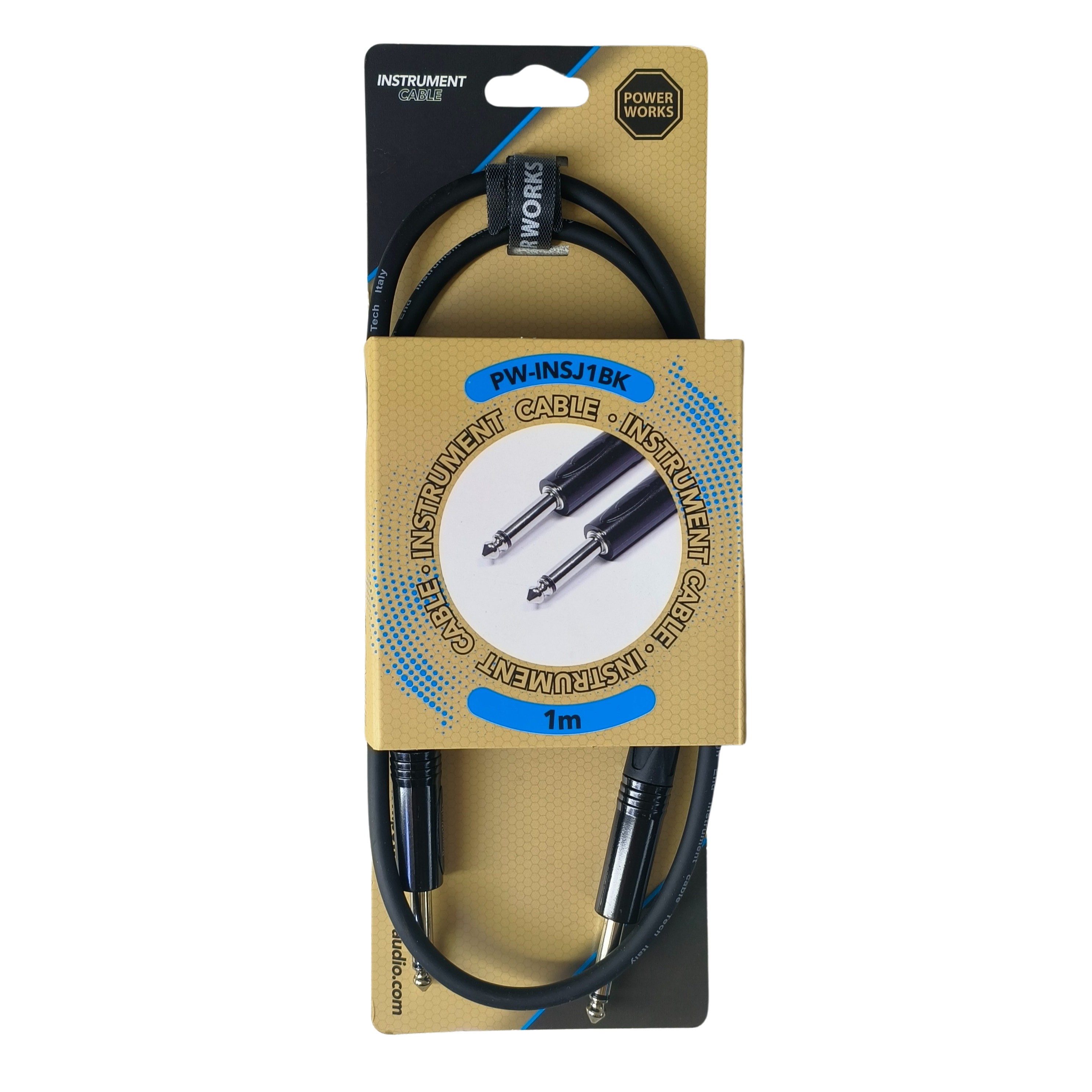 Powerworks PW-INSJ1BK 1M Instrument Cable-Black Monojack
