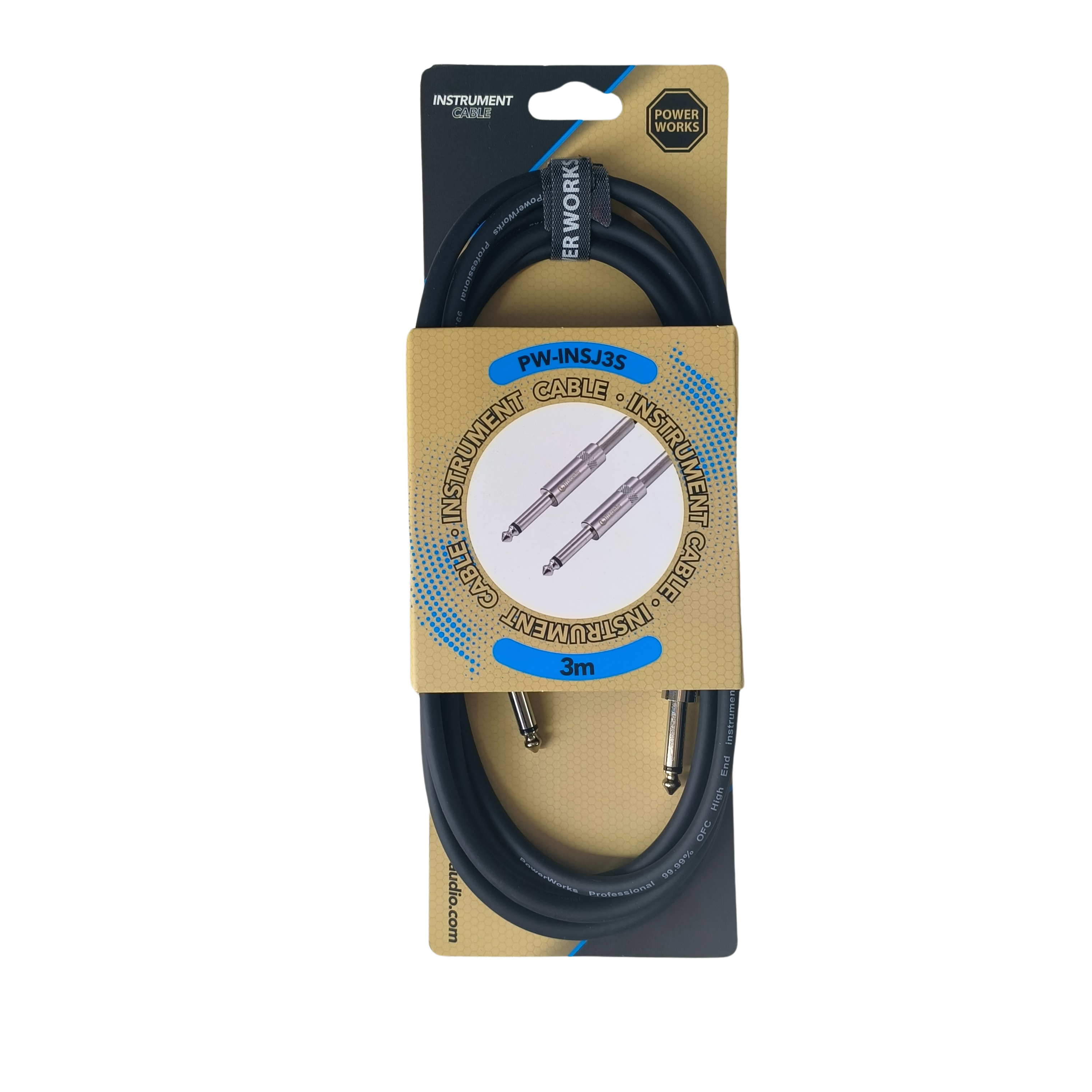 Powerworks PW-INSJ3S 3M Instrument Cable-Silver Monojack