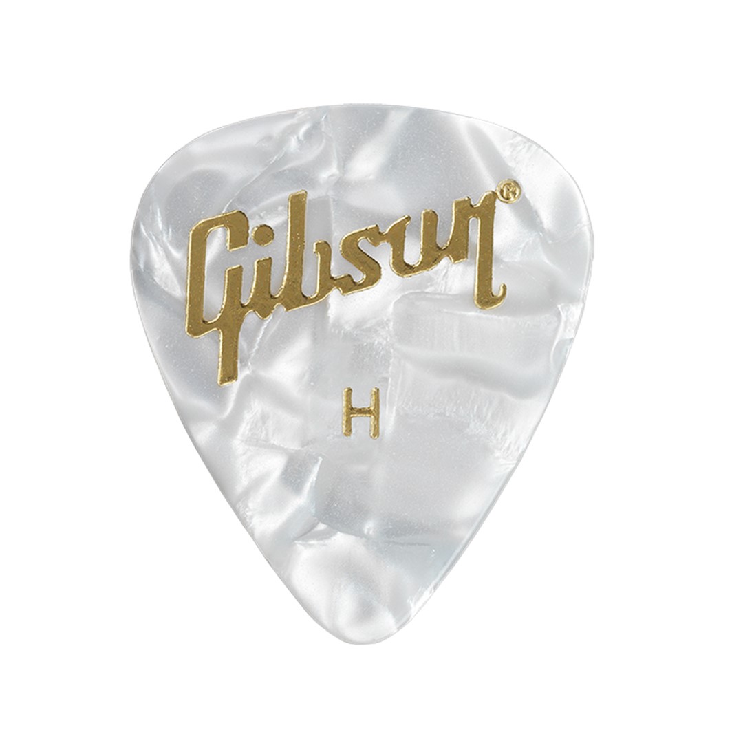 Gibson APRW12-74H Hard White Pearl Picks-Front