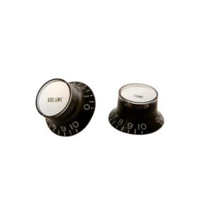 Gibson PRMK-010 Silver Top Hat Knobs with Inserts-Top Front