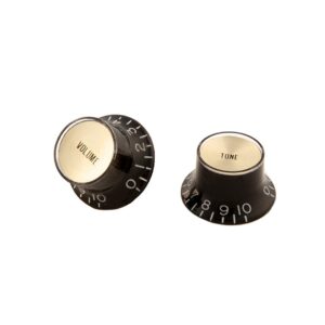 Gibson PRMK-020 Black Top Hat Knobs with Inserts -Top Front