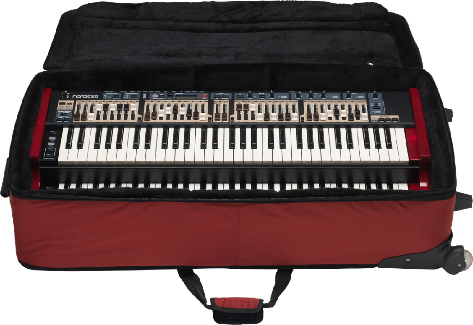 The Nord Soft Case for the Organ 3 with wheels and a large storage pocket.