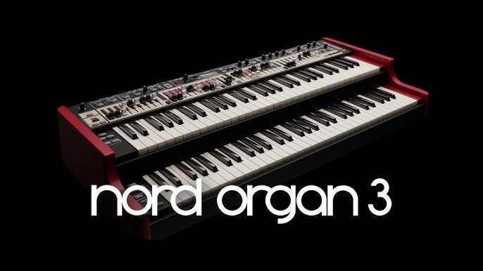 The all-new Nord Organ 3 digital organ with a sleek panel design and OLED display.