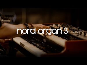 The all-new Nord Organ 3 digital organ with a sleek panel design and OLED display.