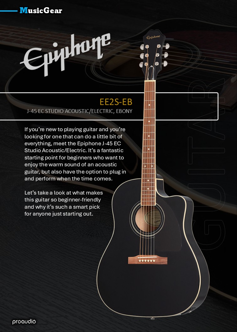 MusicGear Magazine April 2025 Epiphone J-45 EC Studio Ebony