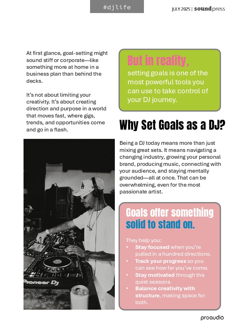 Set the Tone with DJ Goals

