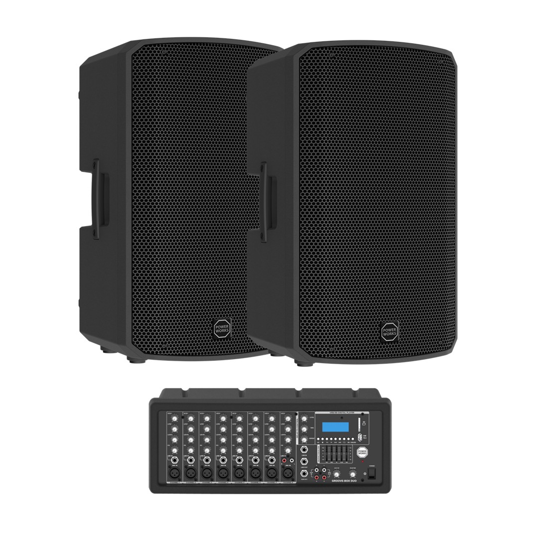 PowerWorks GROOVE-BOX DUO 2 x 12” Passive PA Speakers