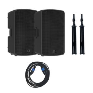 PowerWorks PARTY-PRO DUO 2x15 Active PA System+Stands - Front