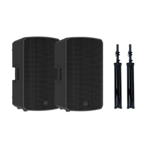 PowerWorks PARTY-PRO DUO 2x15 Active PA System+Stands - Front