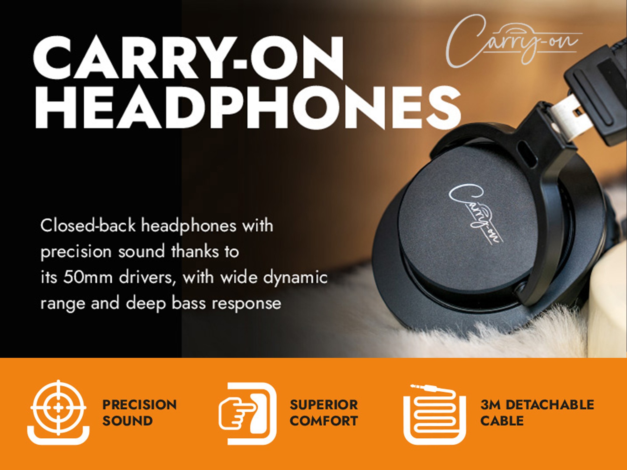 Carry-on SH100 folding studio headphones