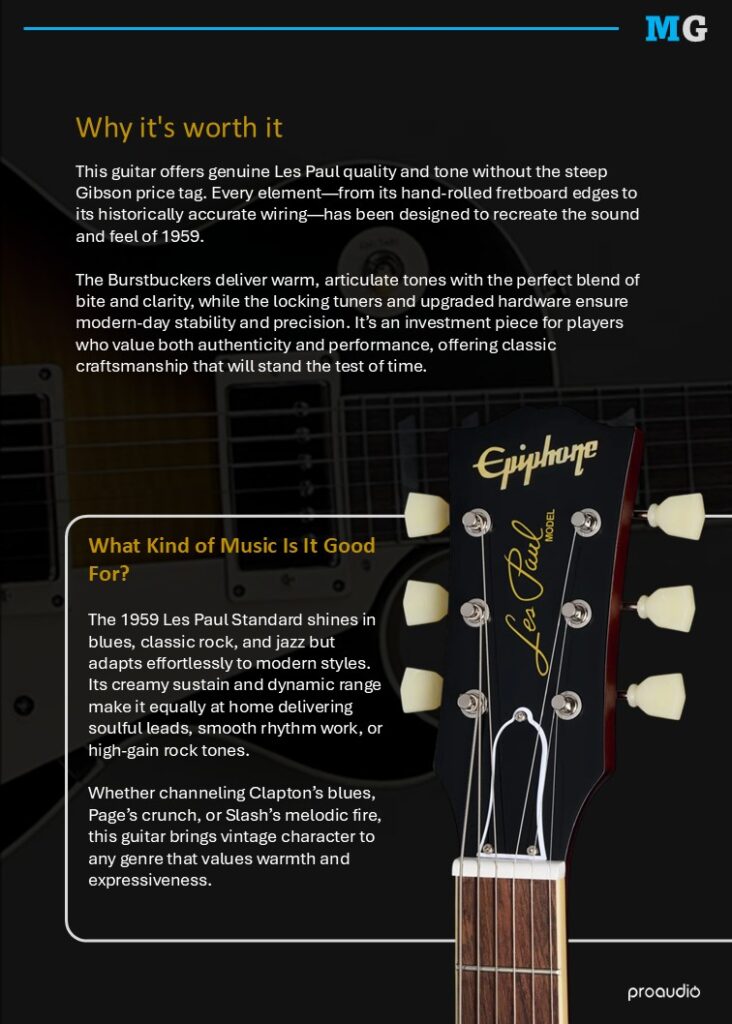 Epiphone 1959 Les Paul Standard Tobacco Burst