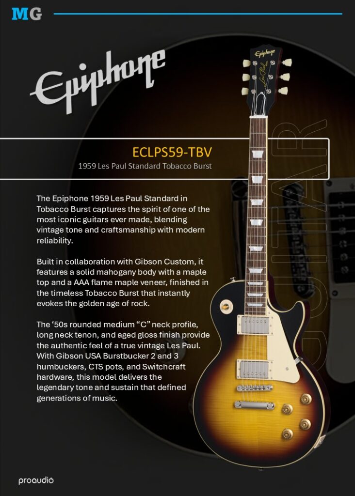 Epiphone 1959 Les Paul Standard Tobacco Burst