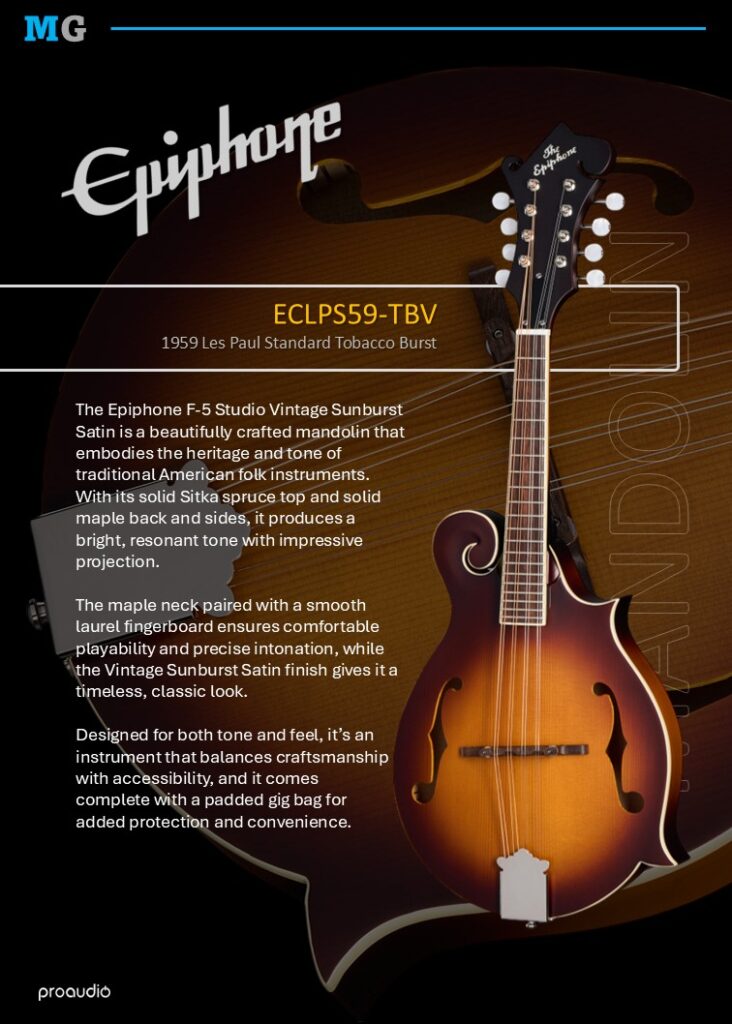 A Closer Look at the Epiphone F-5 Studio Mandolin