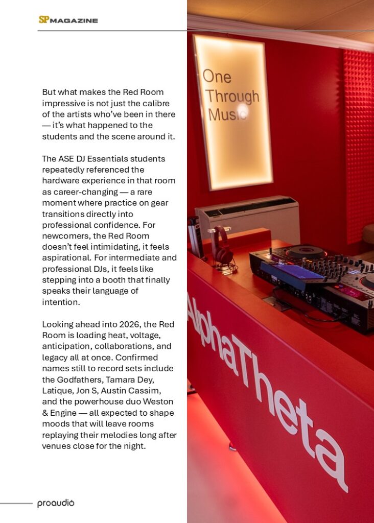 Inside the Proaudio RED ROOM