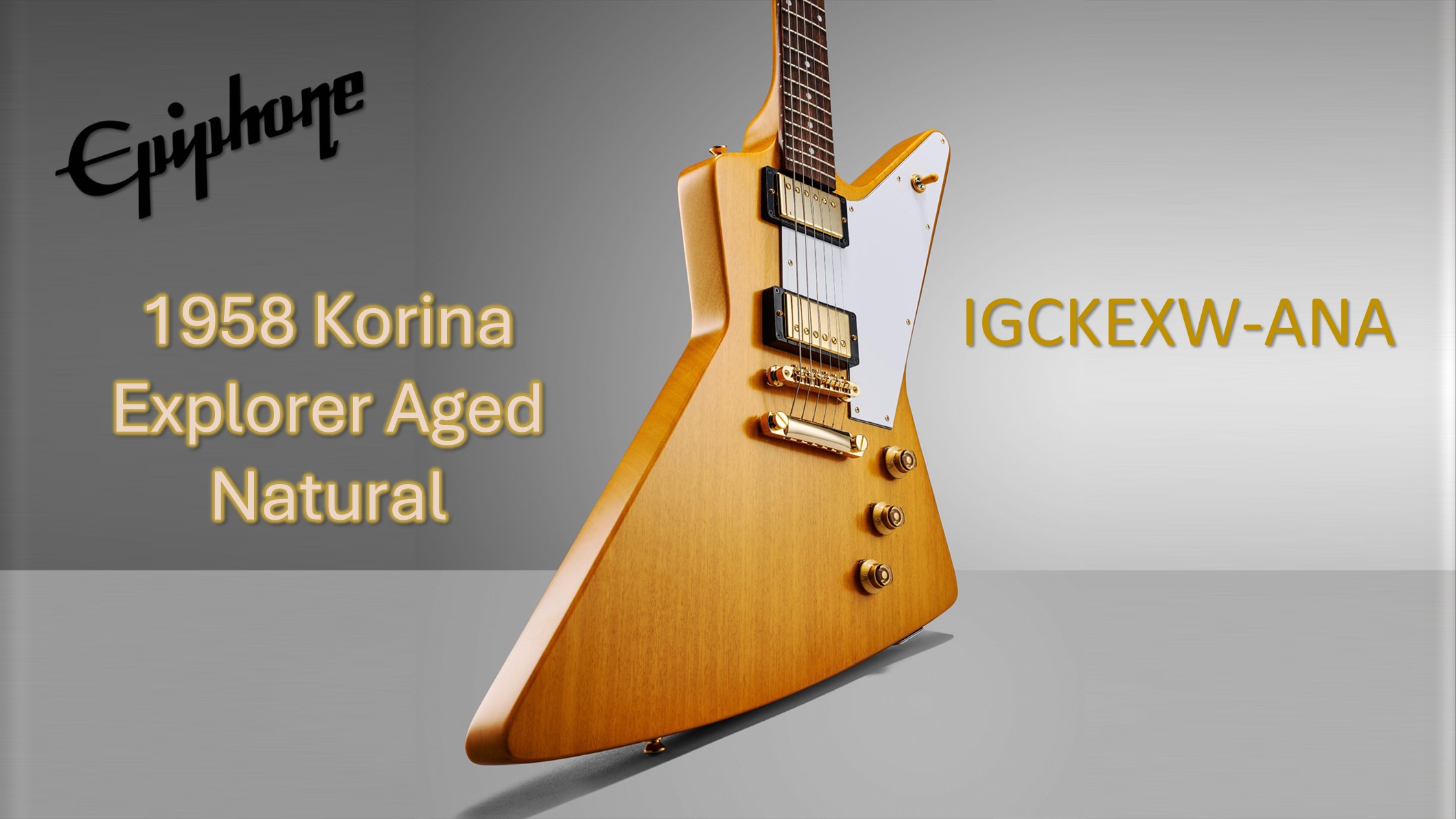 Epiphone 1958 Korina Explorer Aged Natural - Vintage Tone, Iconic