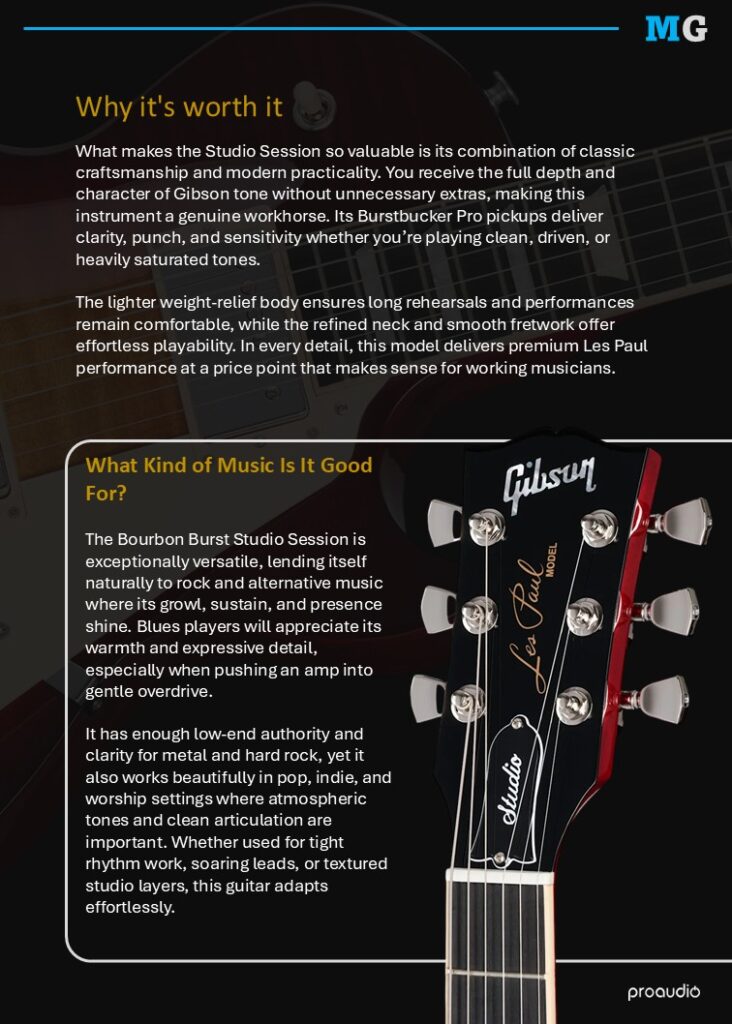 Gibson Les Paul Studio Session Bourbon Burst
