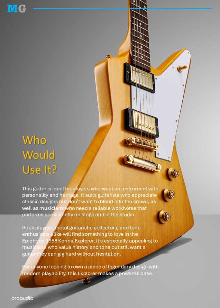 Epiphone 1958 Korina Explorer Aged Natural