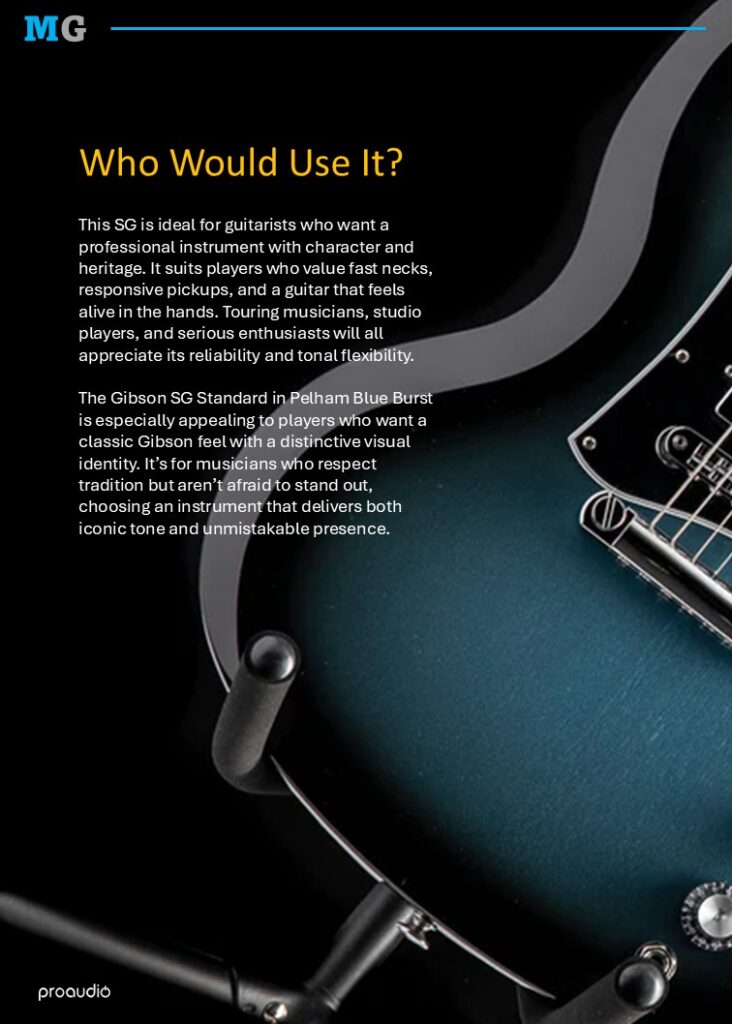 Gibson SG Standard Pelham Blue Burst