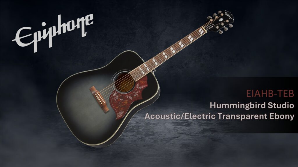 Epiphone Hummingbird Studio Acoustic Electric Transparent Ebony