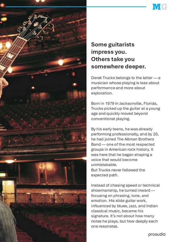 Proaudio MusicGear Magazine May 2026 Derek Trucks and Gibson SG