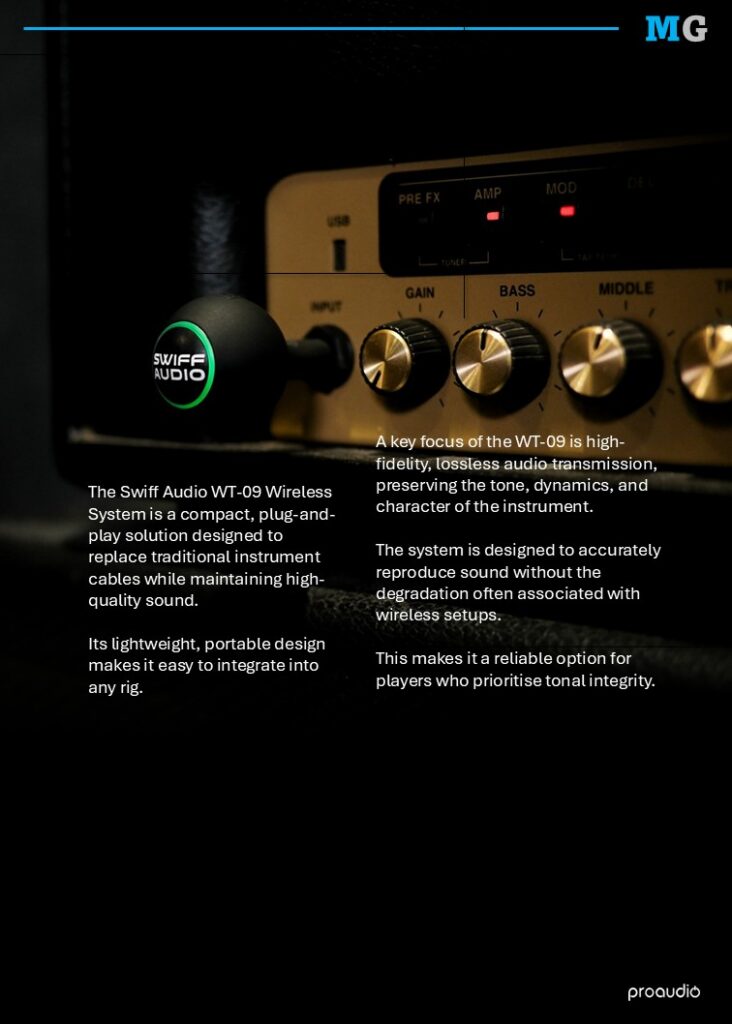 Proaudio MusicGear Magazine May 2026 Swiff Audio - WT-09 Wireless System