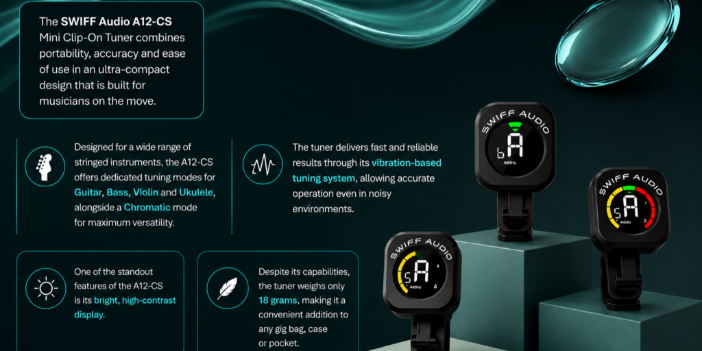 SWIFF Audio A12-CS Mini Clip-On Tuner