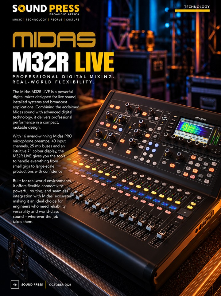 Proaudio Sound Press Magazine October 2026 Midas M32R Live